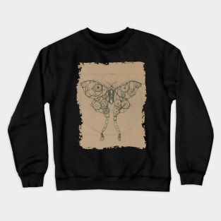 Steampunk Luna Moth (Parchment) Crewneck Sweatshirt